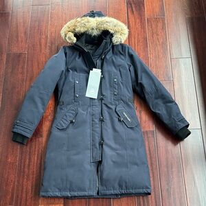 Canada Goose Dark Blue Parka with Black Accents . NWT